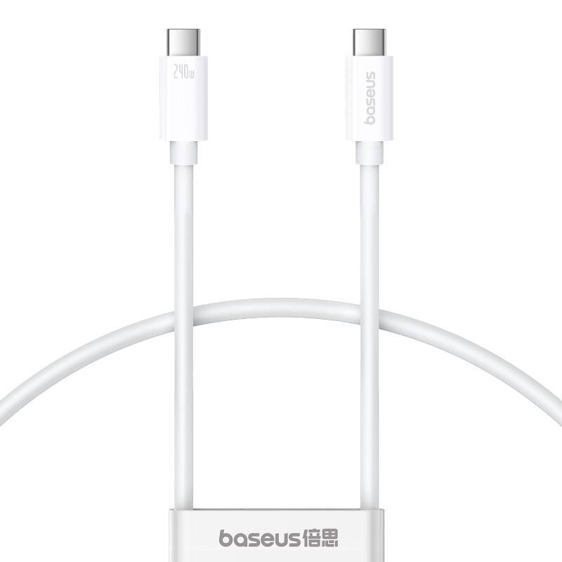 fast Charging Cable Baseus Superior 2 USB-C to USB-C 240W, 1,8m (white) - Product Image 1