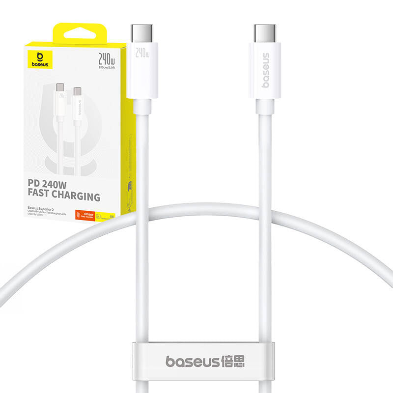 fast Charging Cable Baseus Superior 2 USB-C to USB-C 240W, 1,8m (white) - Product Image 8
