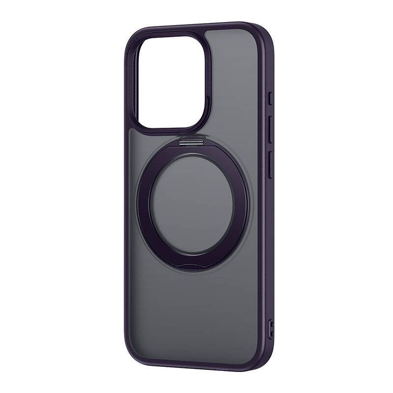 Phone Case Baseus SkyRing Magnetic with Stand for iP 14 Pro Max + tempered-glass and cleaning kit (purple) - Product Image 1