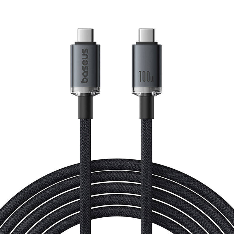 Fast Charging Cable Baseus Crystal Shine USB-C to USB-C 100W, 1,5m, 20Gb (black) - Product Image 1