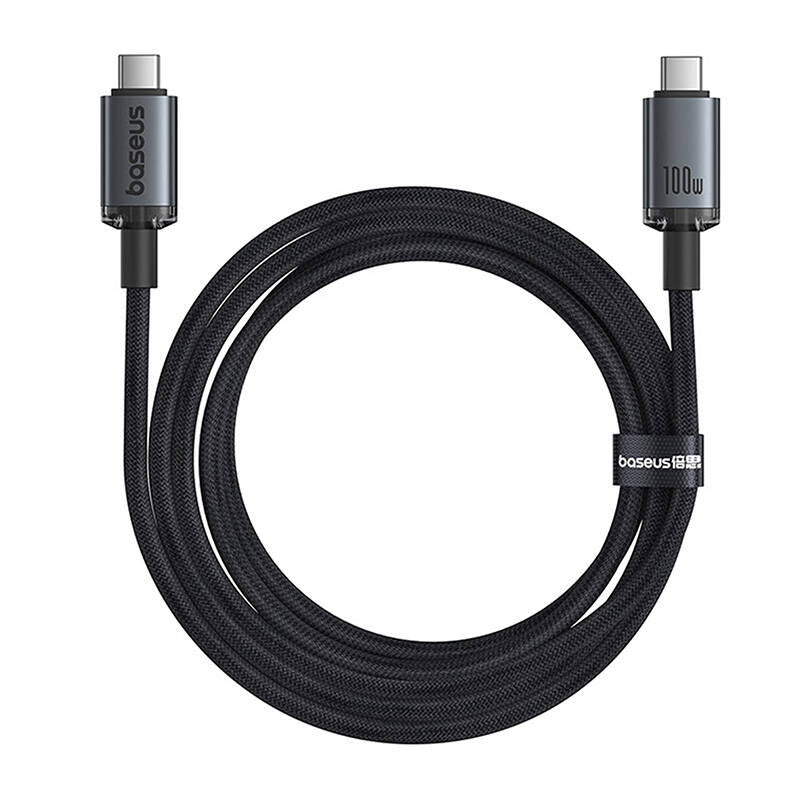 Fast Charging Cable Baseus Crystal Shine USB-C to USB-C 100W, 1,5m, 20Gb (black) - Product Image 4
