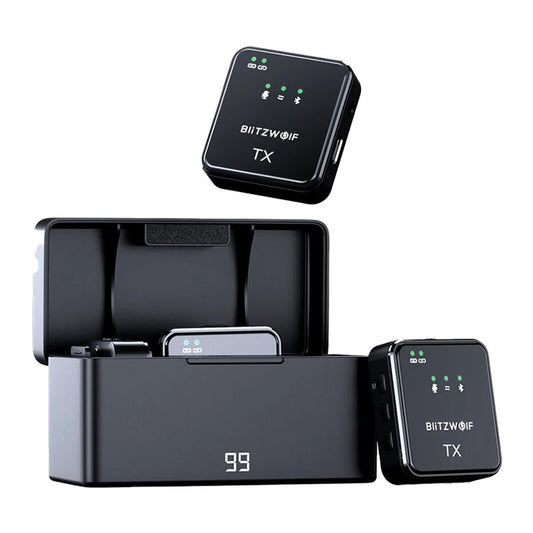BlitzWolf Kabelloses Mikrofon, BW-SX63, 1000 mAh (schwarz)