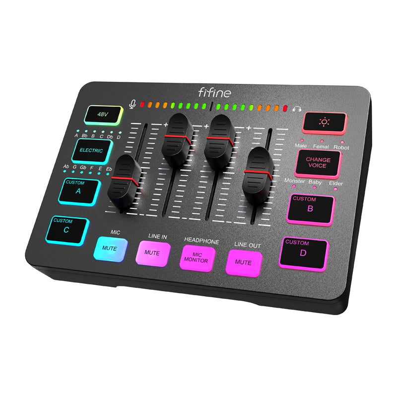 Fifine SC3 audio mixer (black) - Image 1