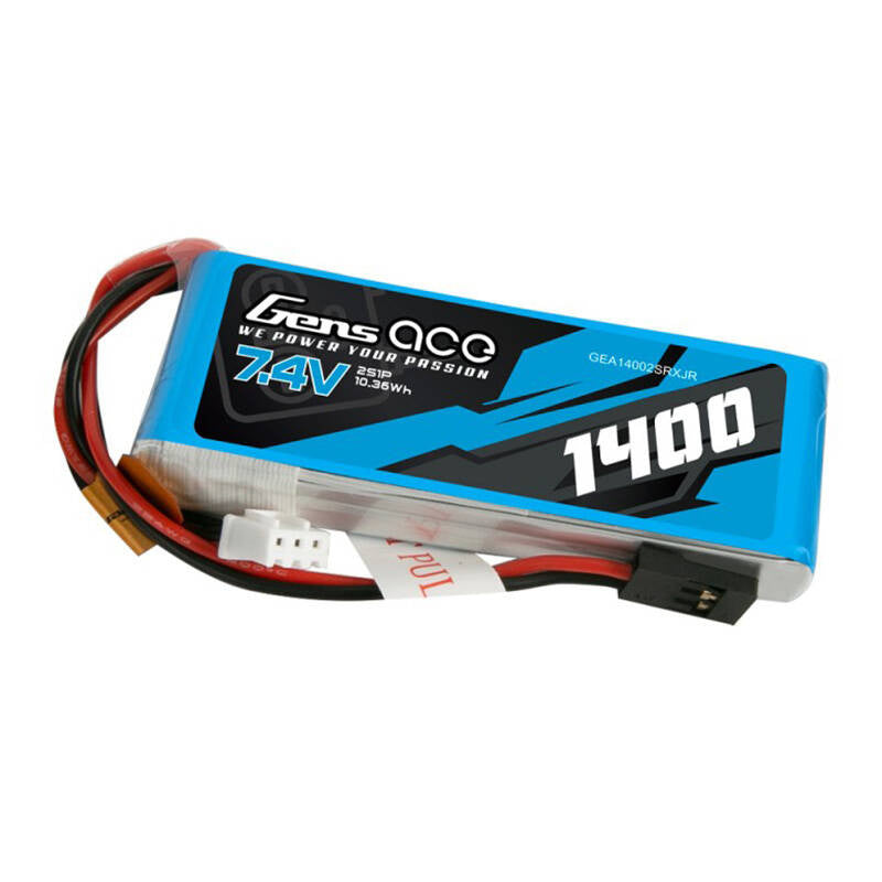Gens ace 1400mAh 7.4V 2S1P LiPo battery for JR plug-in transmitter