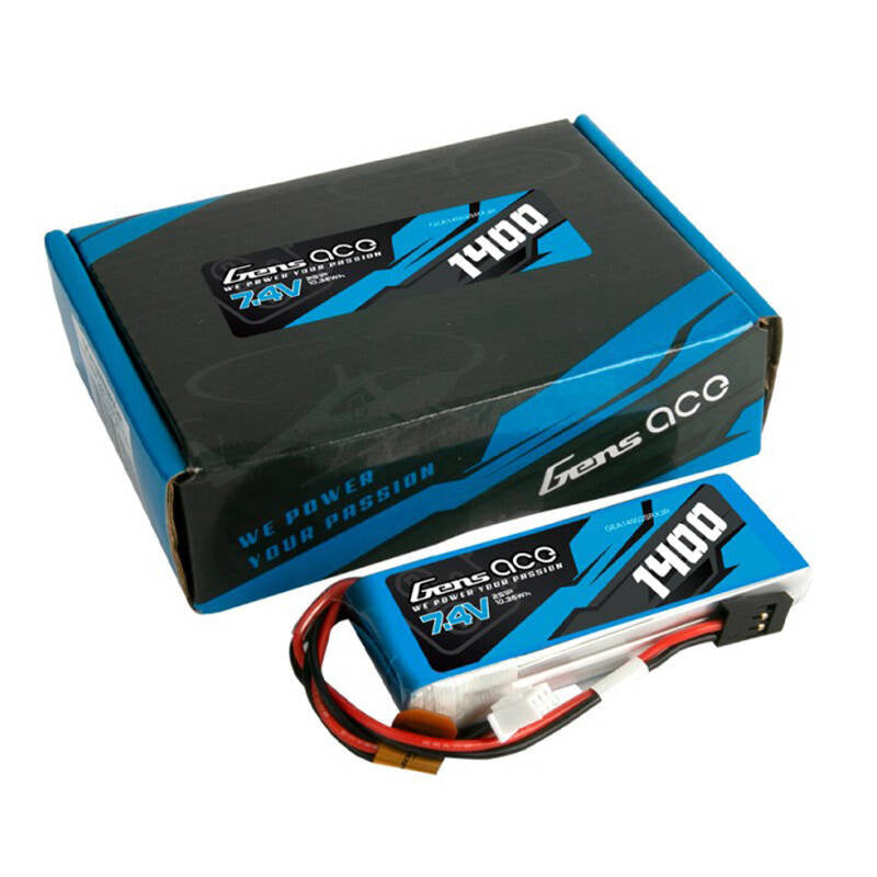 Gens ace 1400mAh 7.4V 2S1P LiPo battery for JR plug-in transmitter