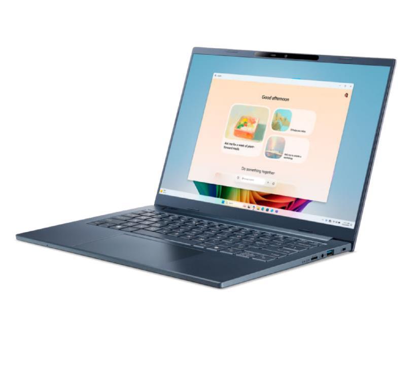 Notebook ACER Aspire Aspire 14 A A14-11M-X7K2 CPU Qualcomm Snapdragon X X1-26-100 3000 MHz 14" 1920x1200 RAM 16GB LPDDR5x SSD 512GB Qualcomm Adreno GPU Integrated ENG Card Reader microSD Windows 11 Home Blue 1.4 kg NX.JP3EL.001