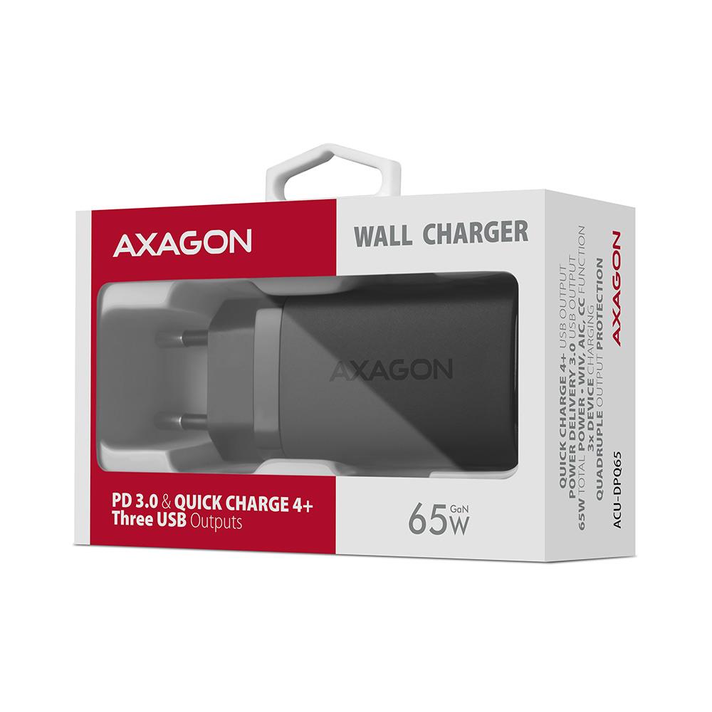 MOBILE CHARGER WALL USB 65W/GAN 3PORT ACU-DPQ65 AXAGON