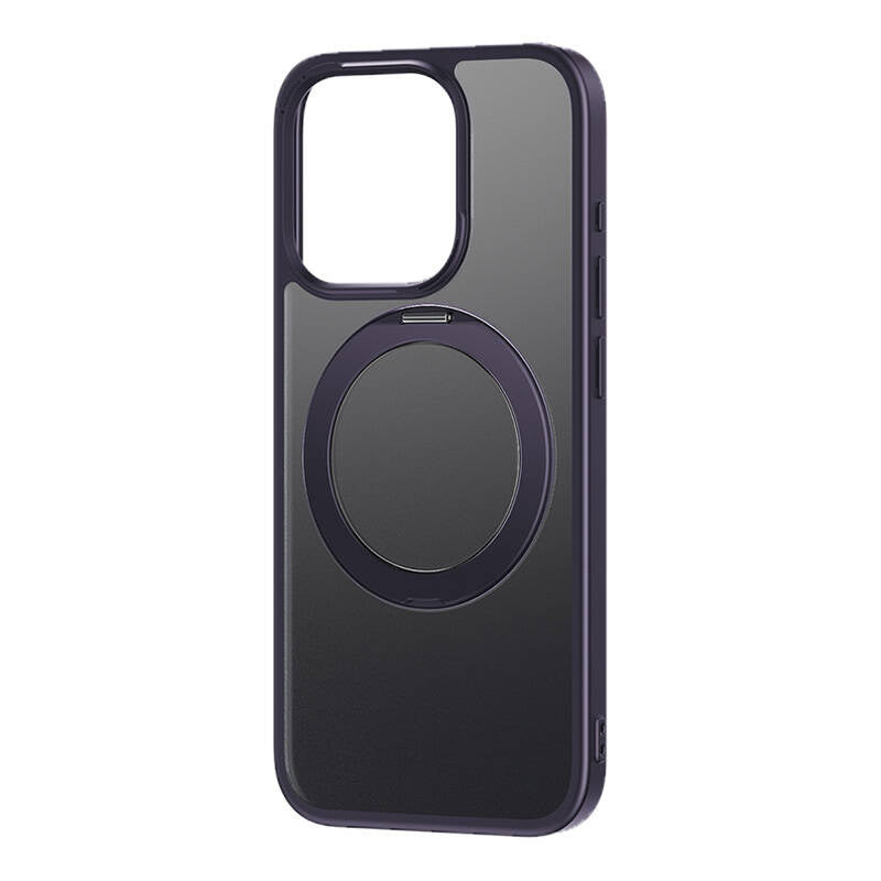 Phone Case with Stand Baseus SkyRing 360° for iP 14 Pro +tempered-glass and cleaning kit (purple) - Product Image 1