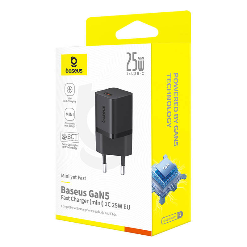 Fast Charger Baseus GaN5 mini 1C, 25W (black) - Product Image 6