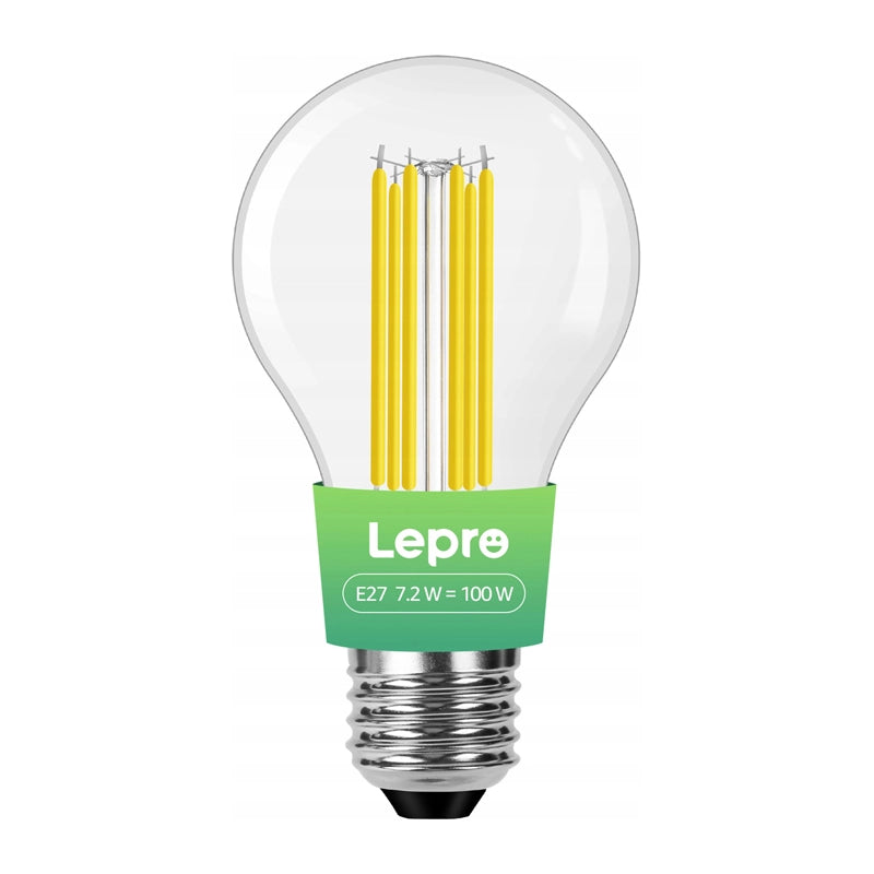 LEPRO 100094-WW-EU E27 Filament LED Bulb, 7.2W (100W), 1521 lm, 2700K, Class A - Image 1