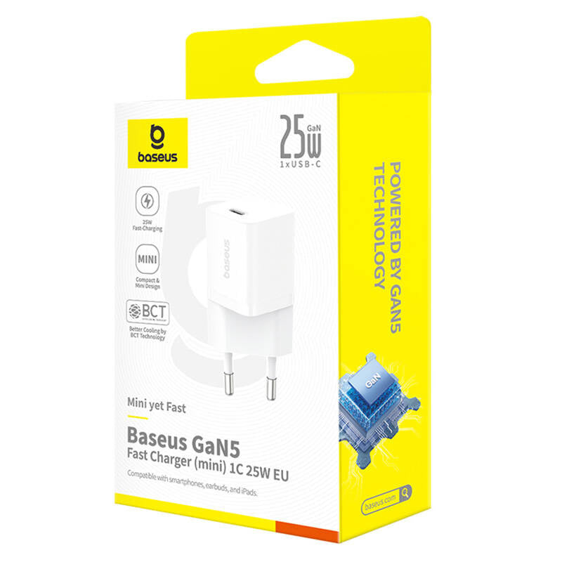 Fast Charger Baseus GaN5 mini 1C, 25W (white) - Product Image 6