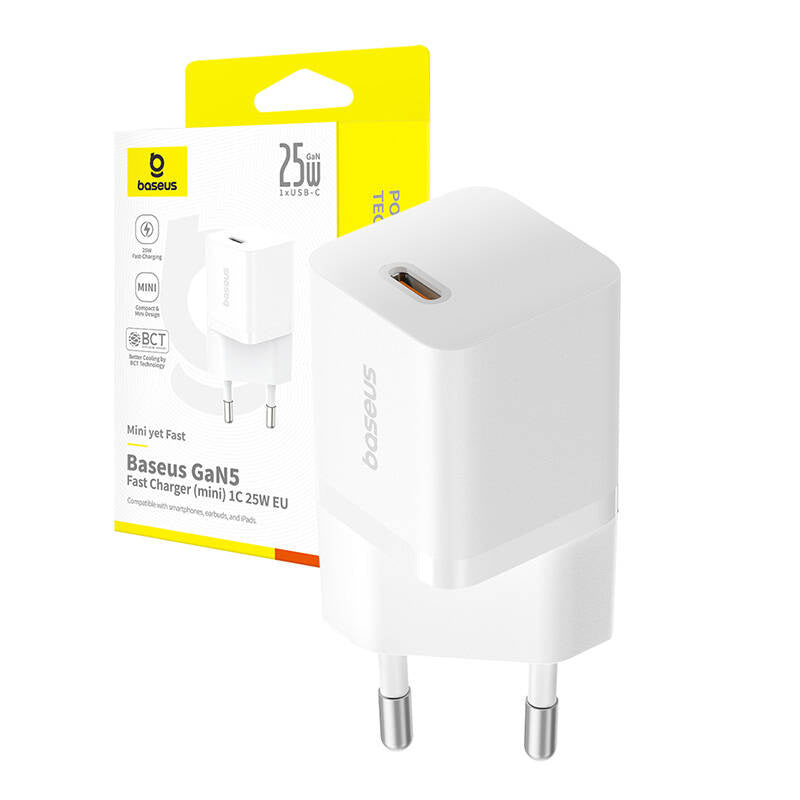 Fast Charger Baseus GaN5 mini 1C, 25W (white) - Product Image 8