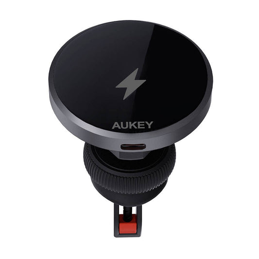 Car Phone Holder Aukey HD-MC13, with charger 15W Qi2 (black) - Product Image 2