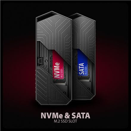 AXAGON USB-C 10Gbps - M.2 NVMe and SATA SSD GAME M.2 box | EEM2-GAM