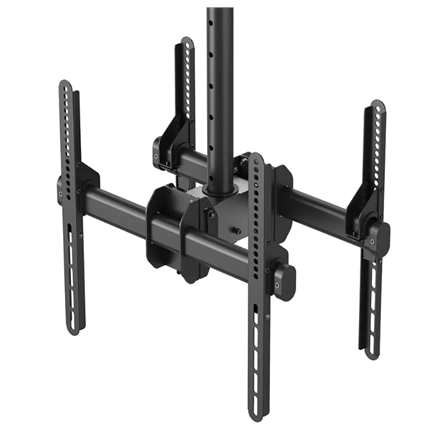 Neomounts NM-C440DBLACK Dual monitor/TV mount ceiling | Adjustable Height, Rotate, Tilt, Swivel | 32-60 " | Maximum weight (capacity) 45 kg | Black