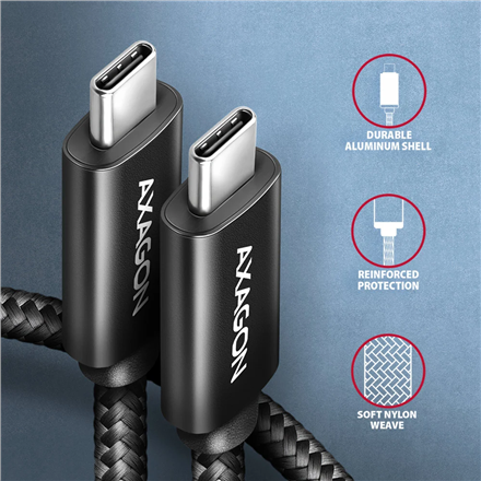 AXAGON | NewGEN+ USB-C to USB-C 4 Gen 3×2/240 W cable, 0.5 m | BUCM4X-CM05AB