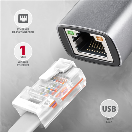 AXAGON | ADE-TXPD USB-C Gigabit Ethernet Adapter with PD 100W