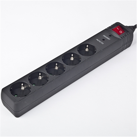 EnerGenie | Surge Protector SPG5-C-5/ 1.5 m/ 5 Sockets/ Black