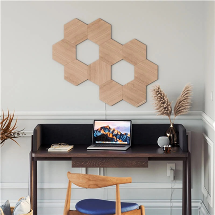 Nanoleaf | Elements Wood Look Hexagons Expansion Pack (3 panels) | Cool White + Warm White