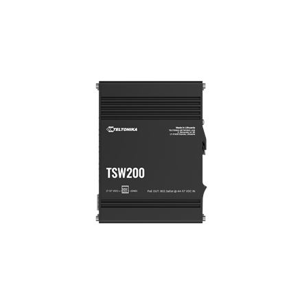 Teltonika TSW200 | Industrial POE+ Ethernet Switch | DIN rail mountable | SFP ports quantity 2 | PoE+ ports quantity 8