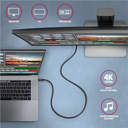 AXAGON | Data and charging USB 2.0 cable, 1.5 m | BUCM32-CM15AB | USB-C to USB-C