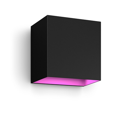 Philips Hue WCA Resonate Outdoor Downward Wall Lantern, Black | 8 W | 2000-6500 Hue White Colour Ambiance