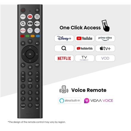 Hisense Mini LED TV | 65U7Q | 65 | Smart TV | VIDAA Smart OS | UHD | Black