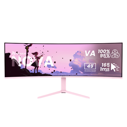 Arozzi Nova | 49 " | VA | 32:9 | 165 Hz | 4 ms | 5120 x 1440 pixels | 350 cd/m² | HDMI ports quantity 2 | Pink