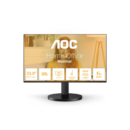 AOC 24B3CF2 | 23.8 " | IPS | FHD | 16:9 | 120 Hz | 4 ms | 1920 x 1080 pixels | 300 cd/m² | HDMI ports quantity 1 | Black