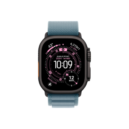 Apple 49mm Light Blue Alpine Loop - Medium - Black Titanium Finish | Apple