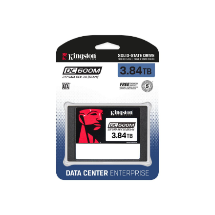 Kingston DC600M | 3840 GB | SSD form factor 2.5" | Solid-state drive interface SATA Rev. 3.0 | Read speed 560 MB/s | Write speed 530 MB/s