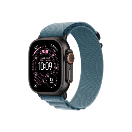 Apple 49mm Light Blue Alpine Loop - Medium - Black Titanium Finish | Apple