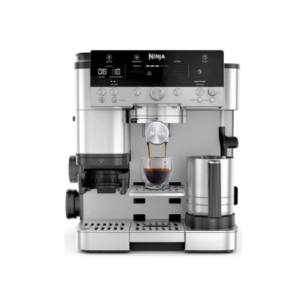 NINJA Espresso Coffee Maker | ES601EU Luxe Café Premier | Pump pressure 11 bar | Built-in milk frother | Ground | 1650 W | Black/Stainless Steel