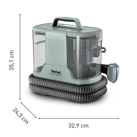 TEFAL Carpet and Upholstery Cleaner | IZ3020F0 Clean it Compact | Corded operating | Washing function | 400 W | Operating radius 5.65 m | 220-240 V | Eucalyptus