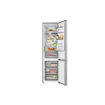 LG Refrigerator | GBBSJ10EPY | Energy efficiency class E | Free standing | Combi | Height 186 cm | No Frost system | Fridge net capacity 220 L | Freezer net capacity 113 L | Display | 35 dB | Prime Silver