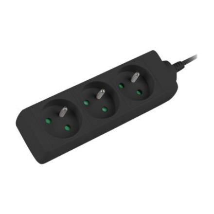 Lanberg Cable Power Strip, 3X French Outlets Quality-Grade Copper, 3 m | PS0-03E-0300-BK