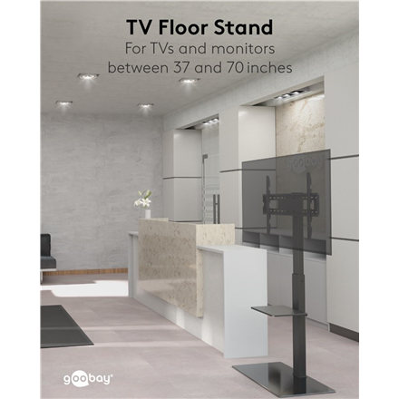 Goobay Floor stand | TV Floor Stand Basic, Size L | Swivel | 37-70 " | Maximum weight (capacity) 40 kg | Black