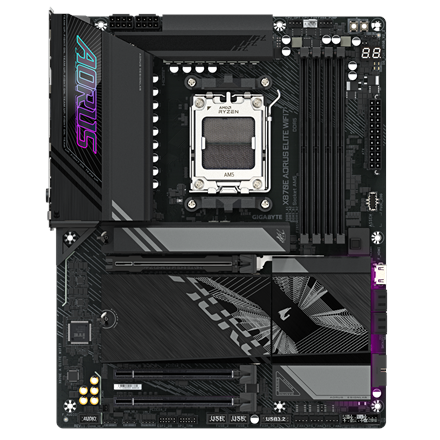 Gigabyte X870E A ELITE WIFI7 | Processor family AMD | Processor socket AM5 | DDR5 | Supported hard disk drive interfaces SATA, M.2 | Number of SATA connectors 4