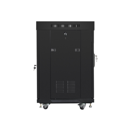 Lanberg | Rack cabinet 19" free-standing 15U/600x600 (flat pack) with glass door, LCD | FF01-6615-12BL | Black