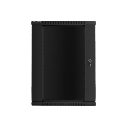 Lanberg | Rack cabinet 19" wall-mount 18U/600x600 (flat pack) with glass door | WF01-6618-10B | Black