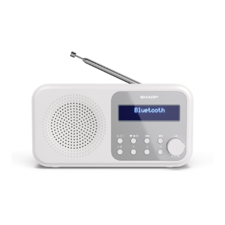 Sharp DR-P420(WH) Tokyo Portable Digital Radio, FM/DAB/DAB+, Bluetooth 5.0, USB or Battery Powered, Snowy White | Sharp | Tokyo Portable Digital Radio | DR-P420(WH) | Bluetooth | White