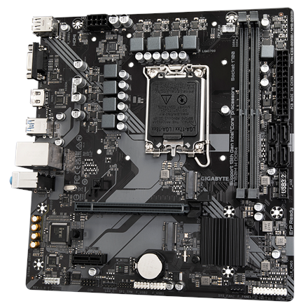 Gigabyte | B760M H DDR4 1.0 M/B | Processor family Intel | Processor socket LGA1700 | DDR4 DIMM | Memory slots 2 | Supported hard disk drive interfaces SATA, M.2 | Number of SATA connectors 4 | Chipset Intel B760 Express | Micro ATX