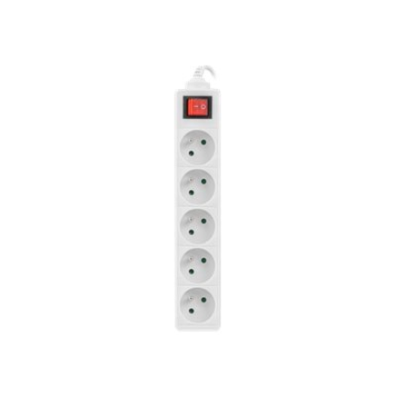 Lanberg Cable Power Strip, 5X French Outlets with Switch, Quality-Grade Copper, 3 m | PS1-05E-0300-W