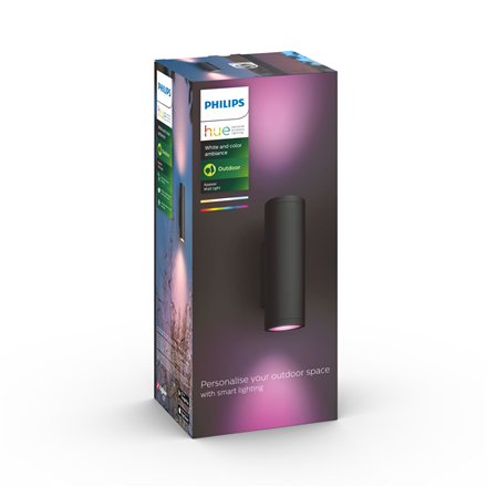 Philips Hue WCA Appear Outdoor Wall Lantern, Black | 8 W | 2000-6500 Hue White Colour Ambiance