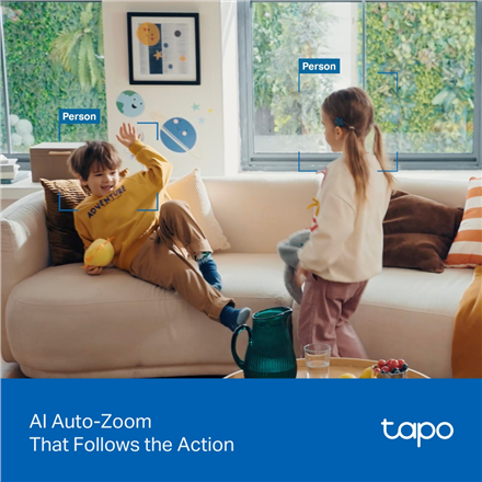 TP-LINK Tapo C250 | Pan/Tilt AI Home Security Wi-Fi Camera | PTZ | 8 MP | 4mm/F1.6 | H.265 | MicroSD Card up to 512 GB