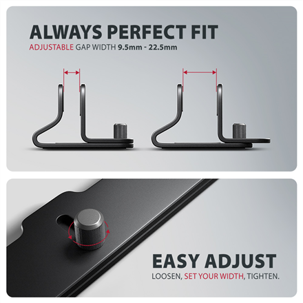 AXAGON STND-VB vertical stand for laptops and tablets | Adjustable width | 10-17.3 " | Black