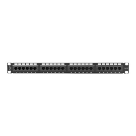 Lanberg | Patch Panel 24 port 1U 19" CAT.6 UTP | PPU6-1024-B | Black
