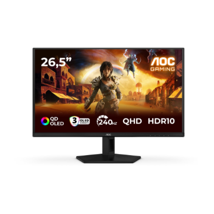 AOC Q27G41ZDF | 27 " | QD-OLED | QHD | 16:9 | 240 Hz | 0.03 ms | 2560 x 1440 pixels | 400 cd/m² | HDMI ports quantity 1 | Black