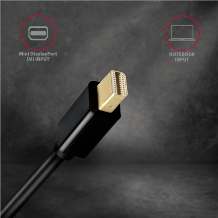 AXAGON MINI DP to HDMI cable, 1.8 m, 4K/30Hz | RVDM-HI14C2 | 1.8 m