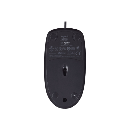 Logitech | Mouse | M100 | Optical mouse | Optical | Wired | Black